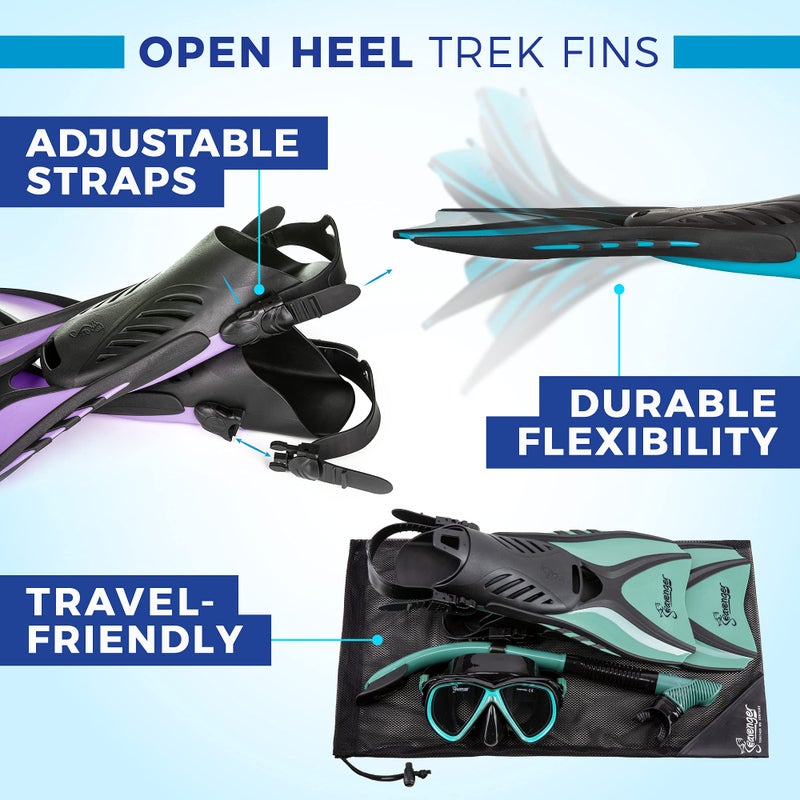 Seavenger Hanalei Anti-Fog 4-Piece Snorkeling Set (Mint  Small) - Image 4